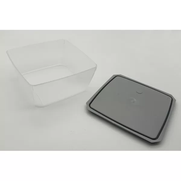 Ultra Square Storage Container with Lid, Semi-Clear, 5 Pack - 5-1/4” x 5-1/4” x 2-1/4”