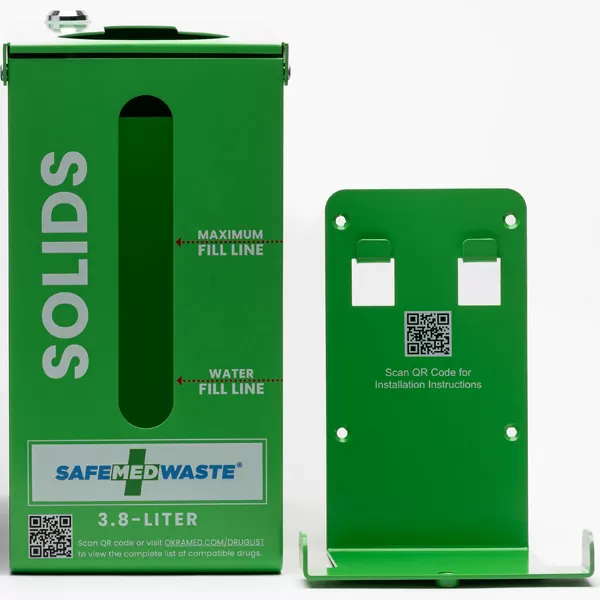 Locking Wall Mount for SafeMedWaste Medication Disposal Bottles - 3.8 Liter, Solids